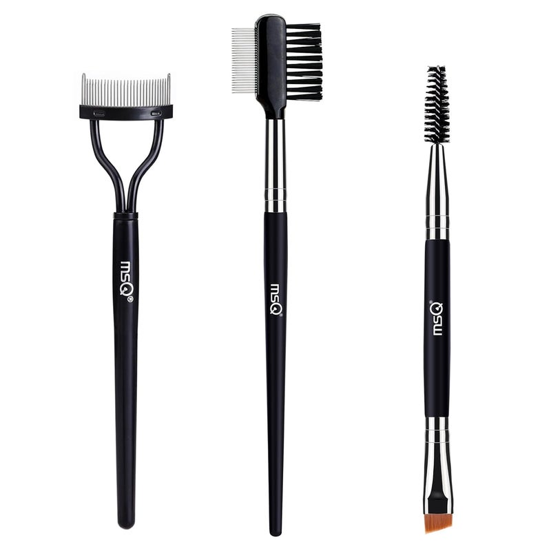 MSQ Eyebrow Brush and Comb Eyelash Brush Eyelash Separator Eye Brow Comb & Spoolie Brush Professional Mascara Brushes Eyebrow Eyelash Grooming Brush Eye Makeup Tools Set (3 PCS) - Image 1
